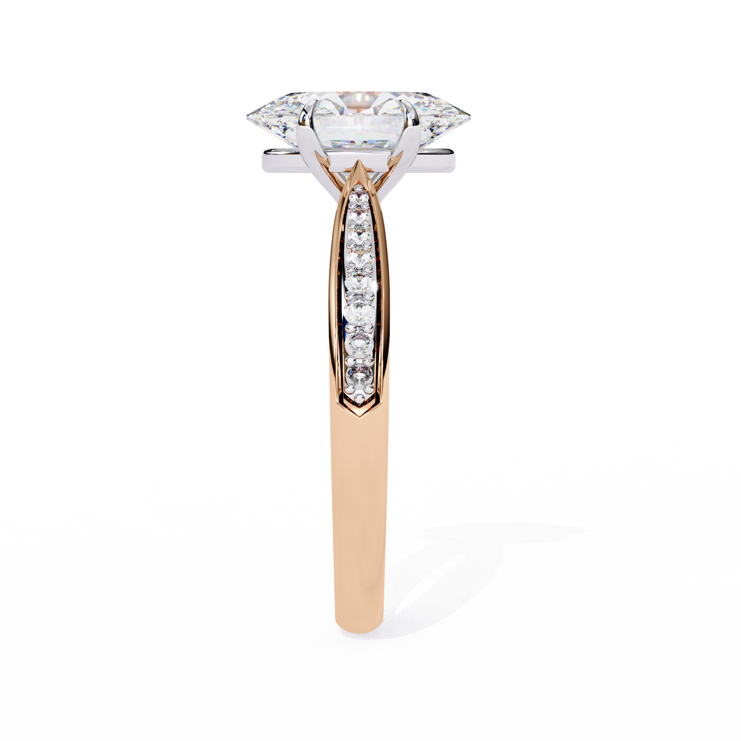 OVAL -CUT SOLITAIRE LAB-GROWN DIAMOND RING IN ROSE GOLD WITH CATHEDRAL SETTING ##ROSE GOLD