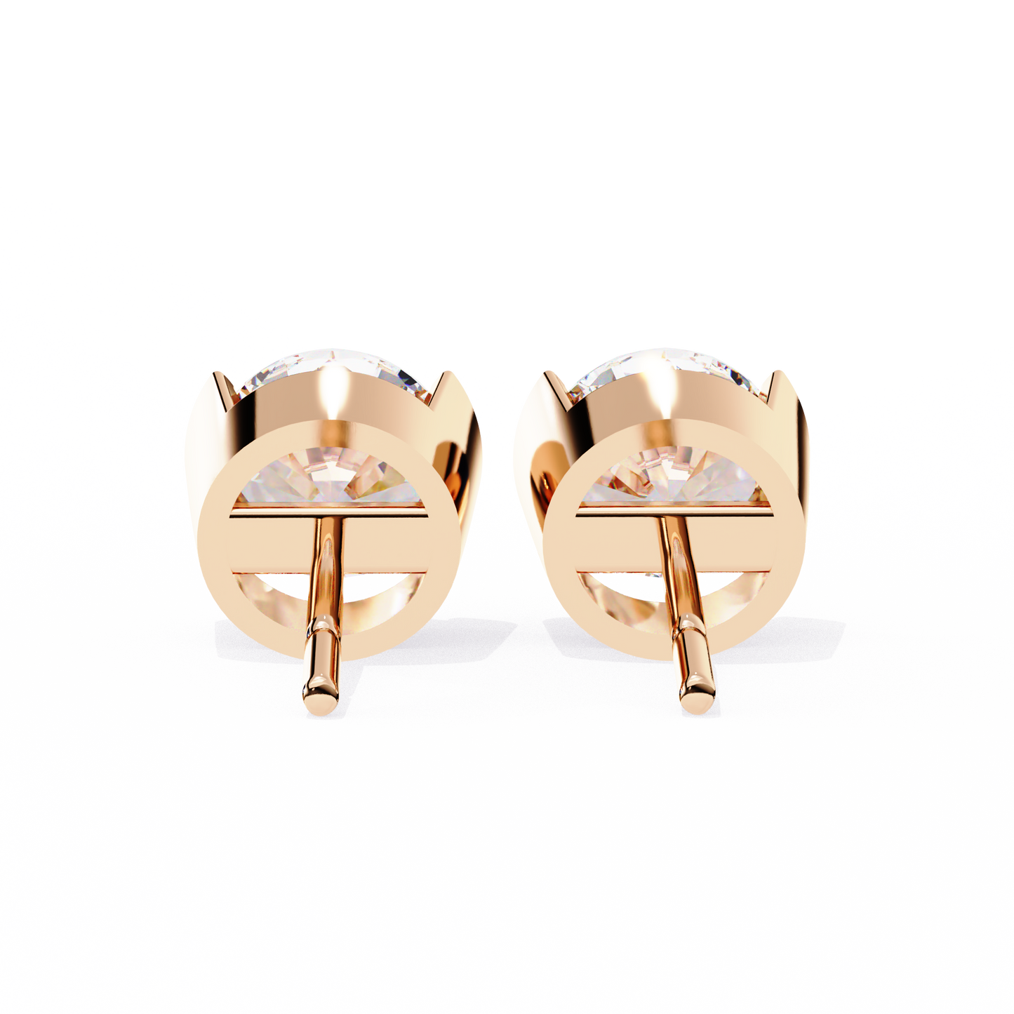 LAB-GROWN DIAMOND EARRING WITH CLASSIC ROUND STUD DESIGN FEATURING VVS TO VS+ D–F DIAMONDS IN ROSE GOLD #ROSE GOLD