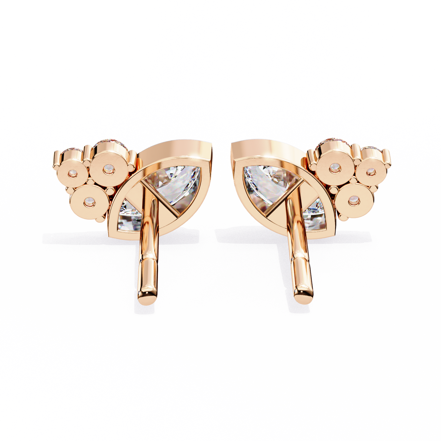 LAB-GROWN DIAMOND EARRING WITH MARQUISE CLUSTER STUD DESIGN IN ROSE GOLD FEATURING VVS TO VS+ D–F DIAMONDS LUXURY JEWELRY #ROSE GOLD
