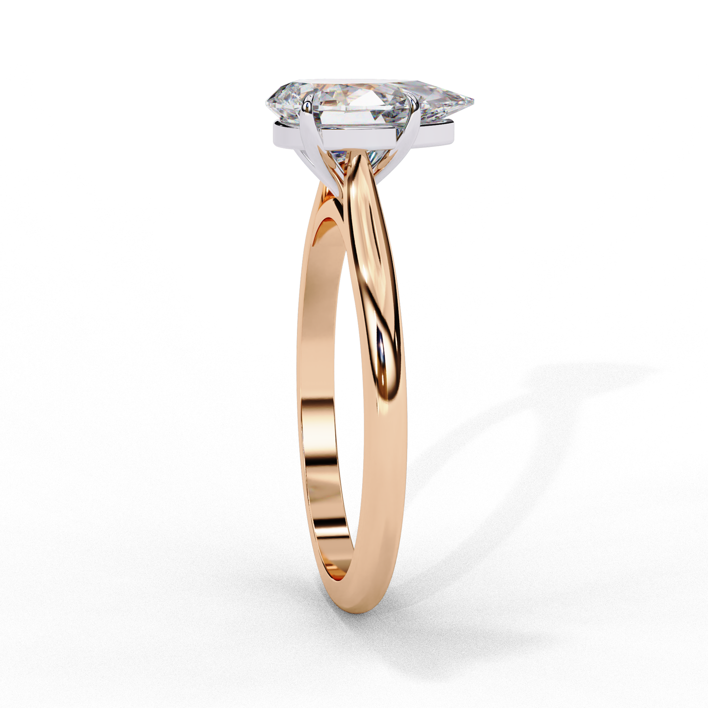 ROSE GOLD PEAR-CUT LAB-GROWN DIAMOND ENGAGEMENT RING ##ROSE GOLD