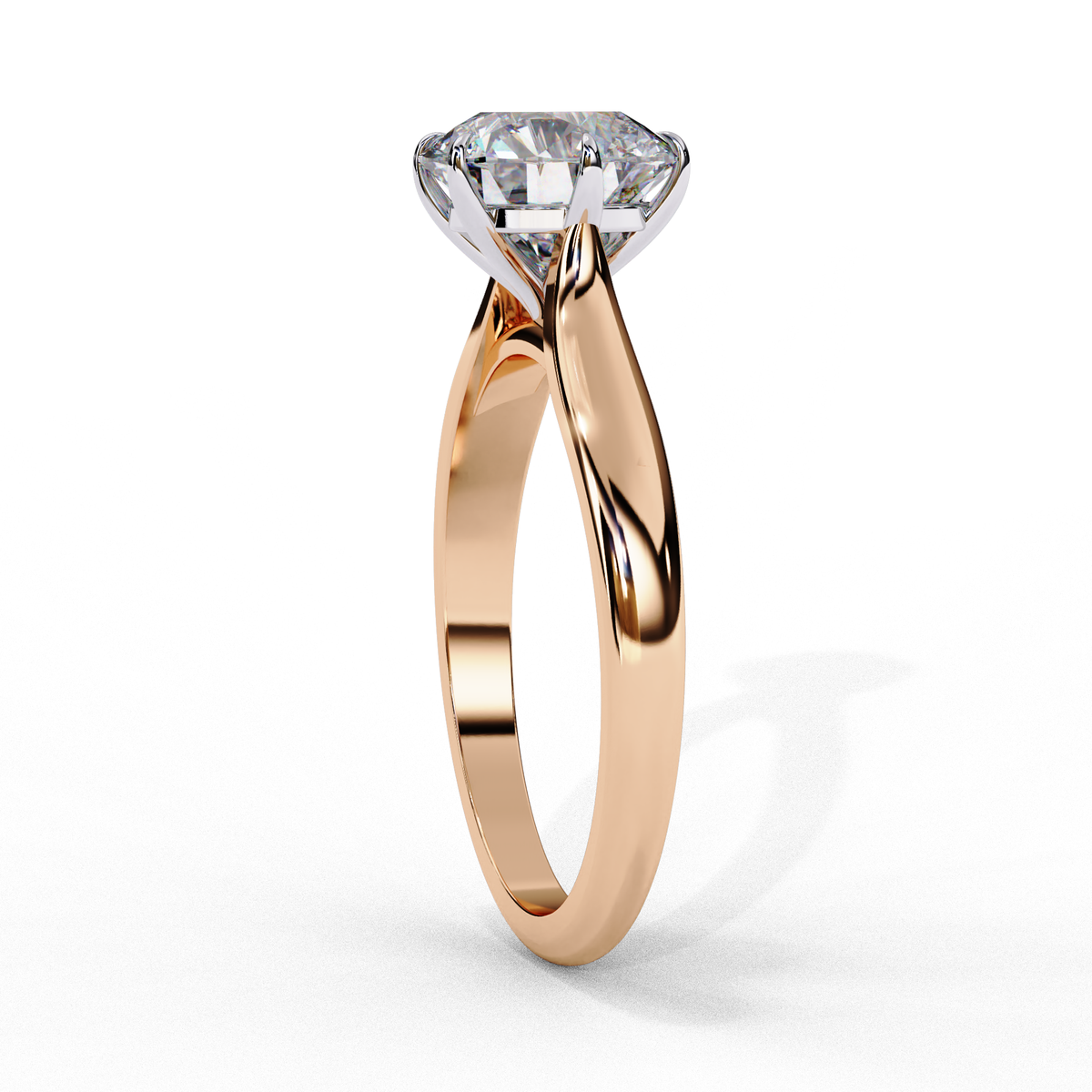 ROSE GOLD SOLITAIRE ENGAGEMENT RING FEATURING A ROUND LAB DIAMOND ##ROSE GOLD