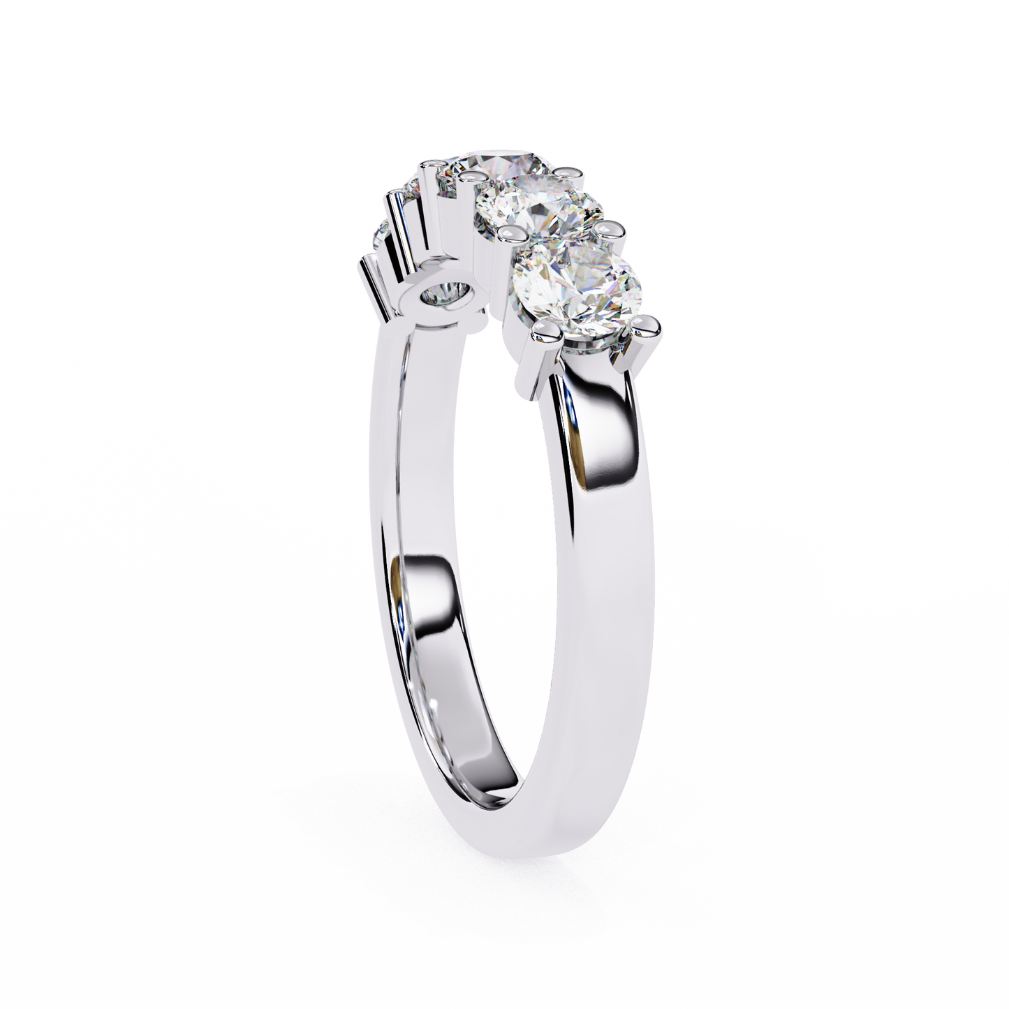 ROUND DIAMOND WHITE GOLD BAND ##WHITE GOLD