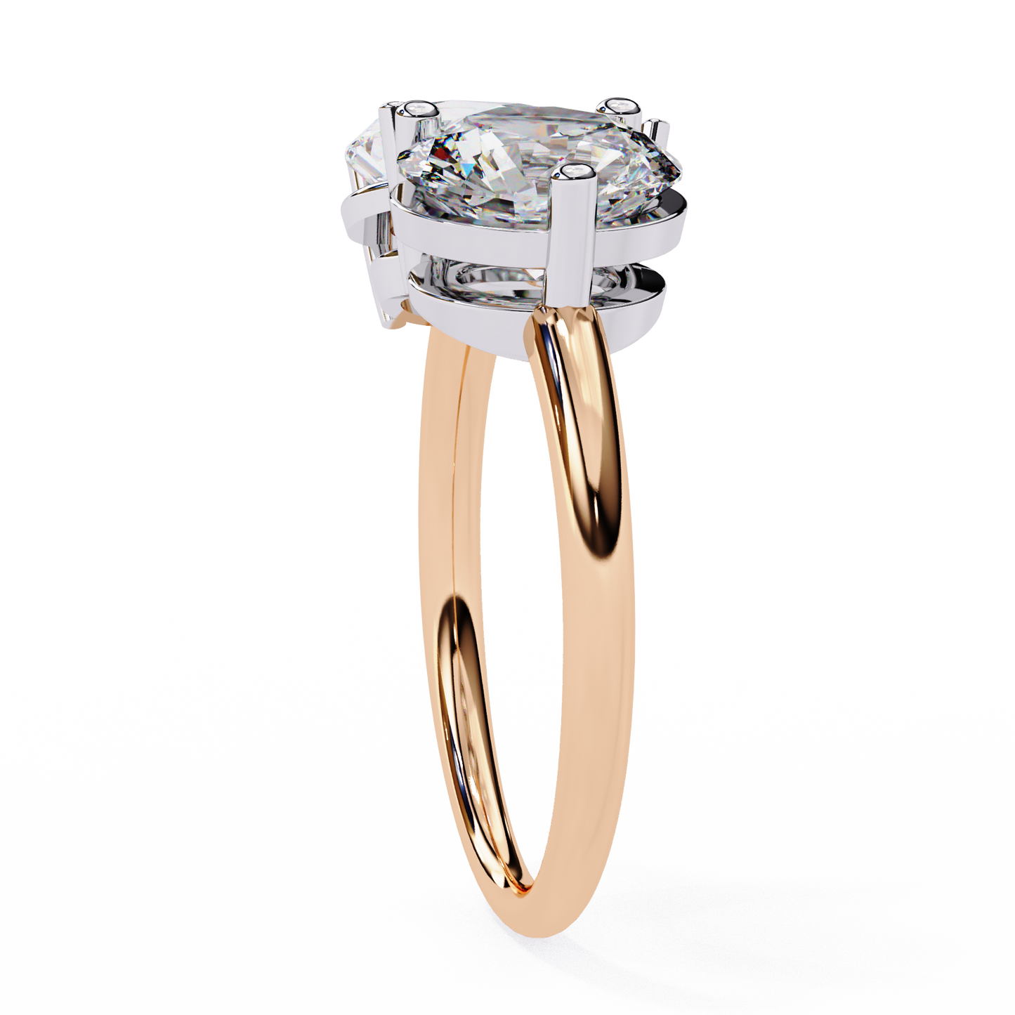 TOI ET MOI ENGAGEMENT RING WITH PEAR-CUT AND ROUND LAB-GROWN DIAMONDS IN ROSE GOLD. ##ROSE GOLD