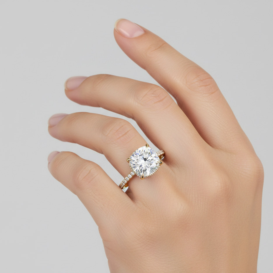 Ethereal Cushion-Cut Lab Diamond Luxe Solitaire Ring