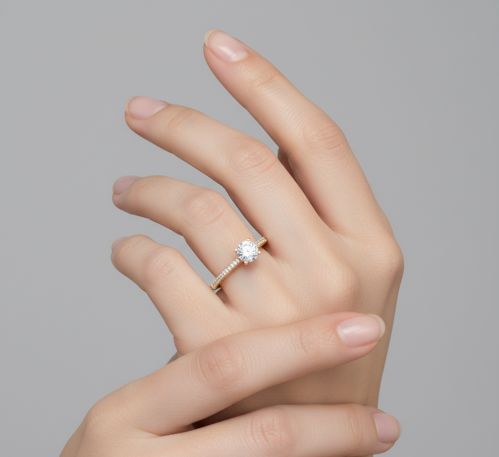 Elegant Starlight Halo Lab-Grown Diamond Bridal & Proposal Ring