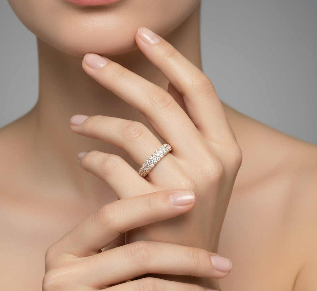 Luminous Eternity Pave Lab-Grown Diamond Ring - Timeless Sustainable Bridal Jewelry