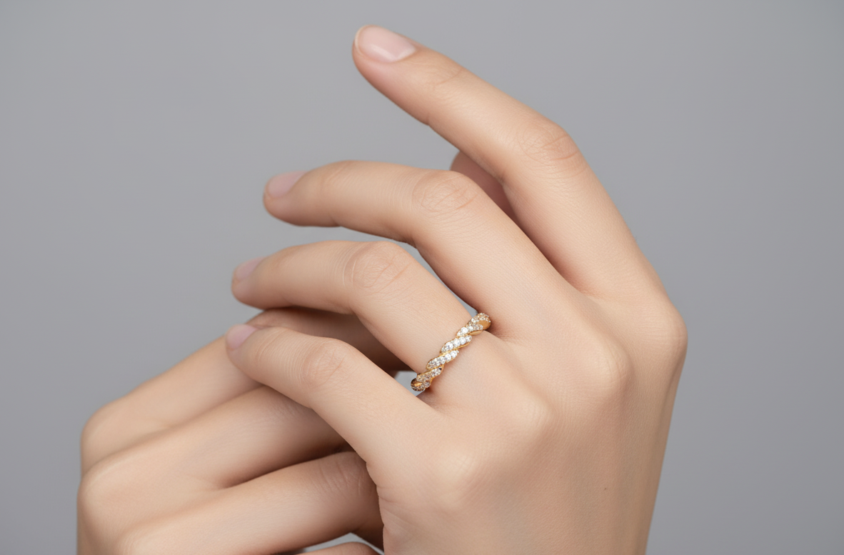 ROUND DIAMOND ROSE GOLD ETERNITY BAND ##ROSE GOLD