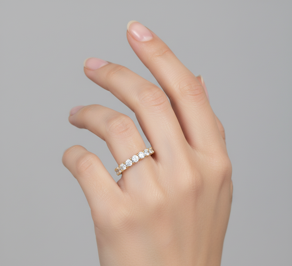 Glimmering Harmony Diamond Wedding Band
