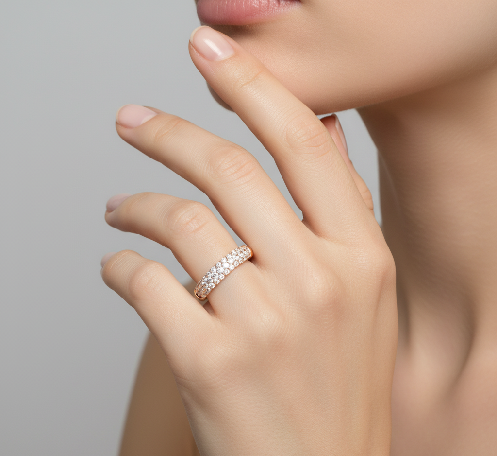 ROUND DIAMOND YELLOW GOLD BAND ##YELLOW GOLD