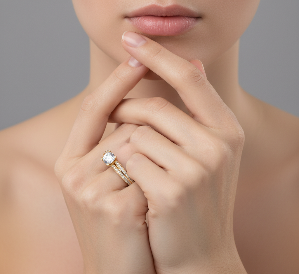 Glimmering Embrace Diamond Engagement Ring for Modern Brides