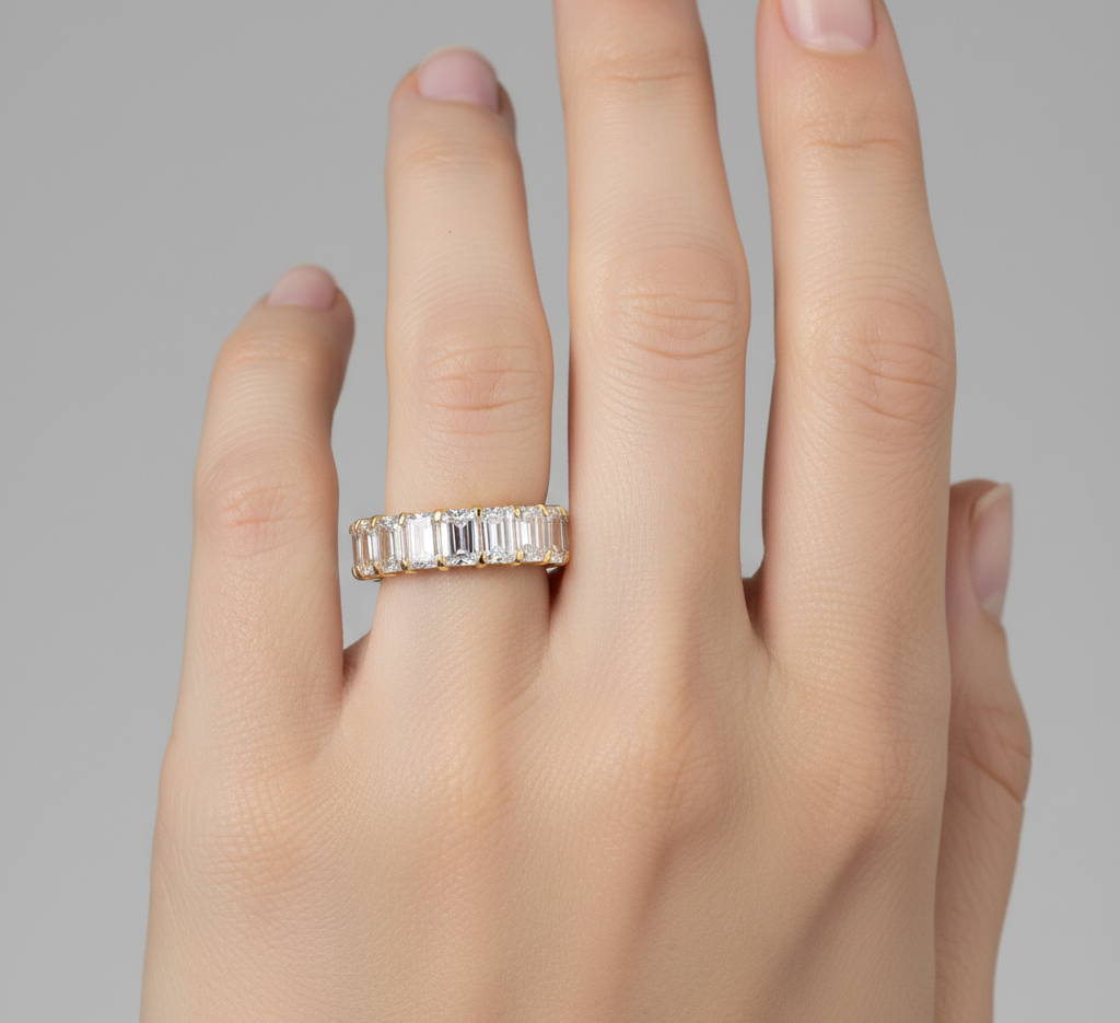 Luxeon Eternal Emerald Cut Lab Grown Diamond Ring Celebrate Forever Love