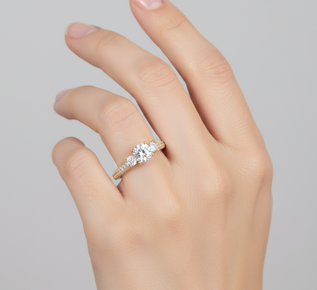 Eclipse Elegance Lab-Grown Diamond Engagement Ring - Stunning & Sustainable Bridal Jewelry