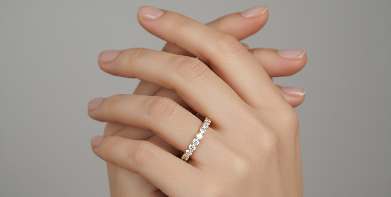 ROUND DIAMOND ROSE GOLD BAND ##ROSE GOLD