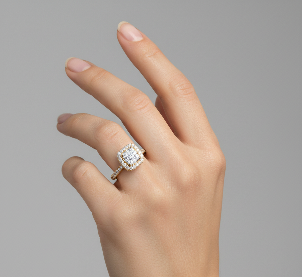 Eternal Glow Halo Lab Grown Diamond Engagement Ring
