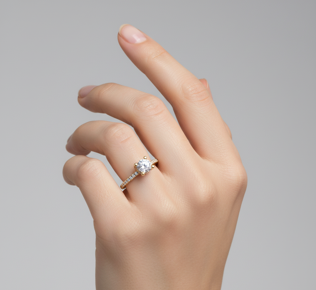 Celestial Aura Solitaire Lab Grown Diamond Bridal Engagement Ring