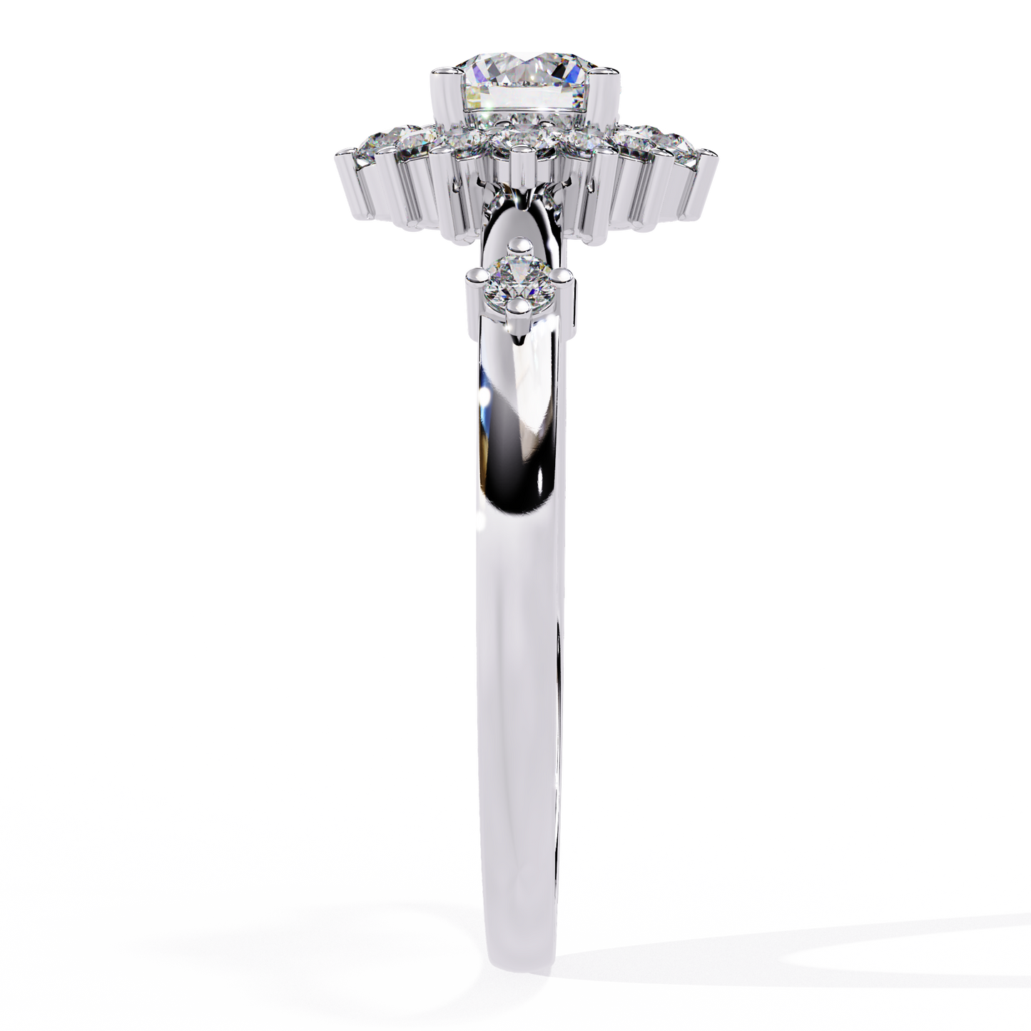 ROUND DIAMOND WHITE GOLD RING ##WHITE GOLD
