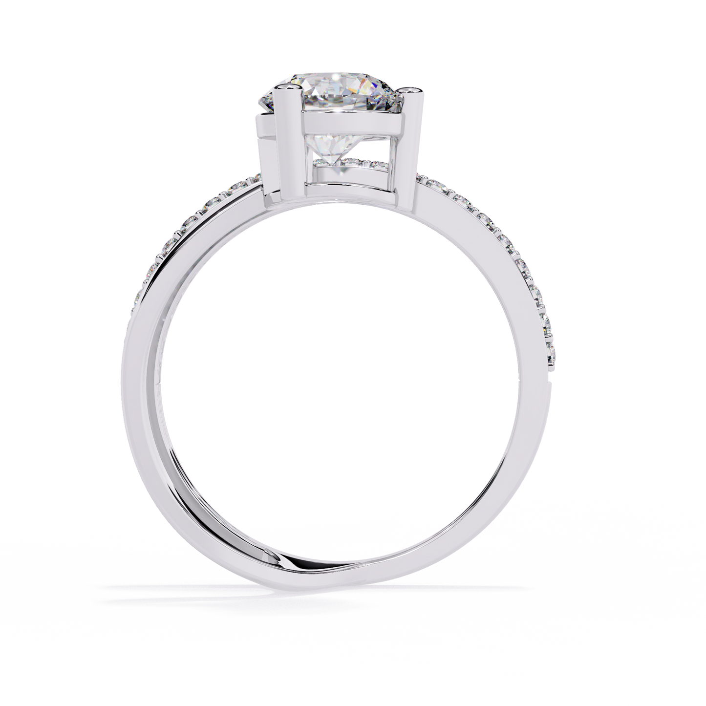 ROUND DIAMOND WHITE GOLD RING ##WHITE GOLD