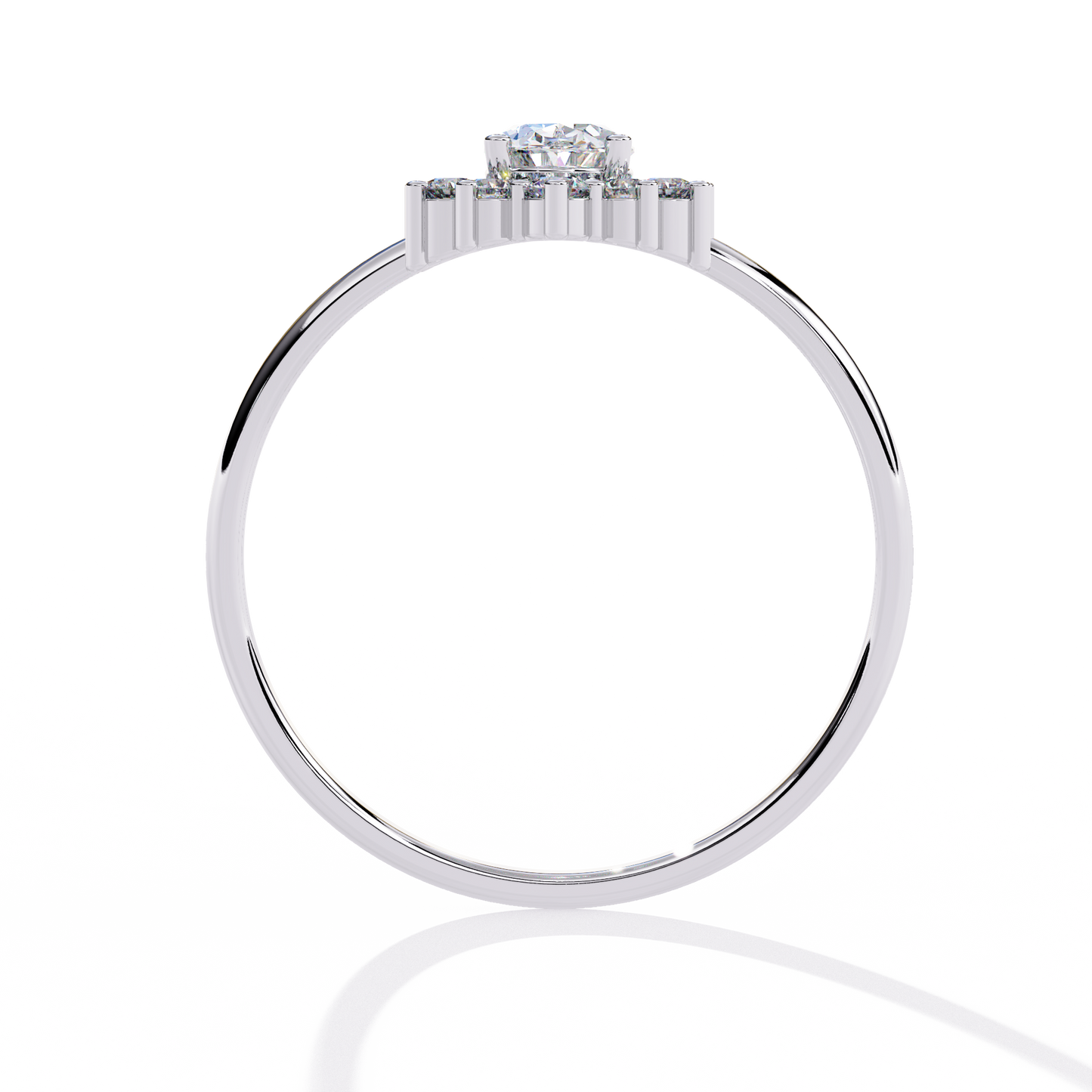 OVAL DIAMOND WHITE GOLD SOLITAIRE RING ##WHITE GOLD