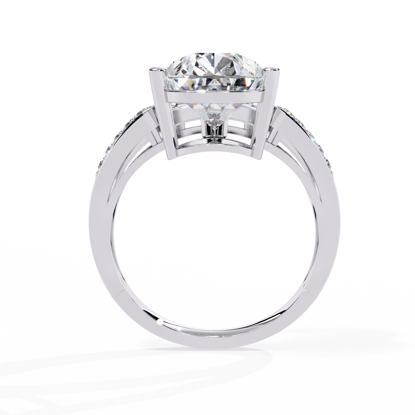 PEAR DIAMOND WHITE GOLD SOLITAIRE RING ##WHITE GOLD