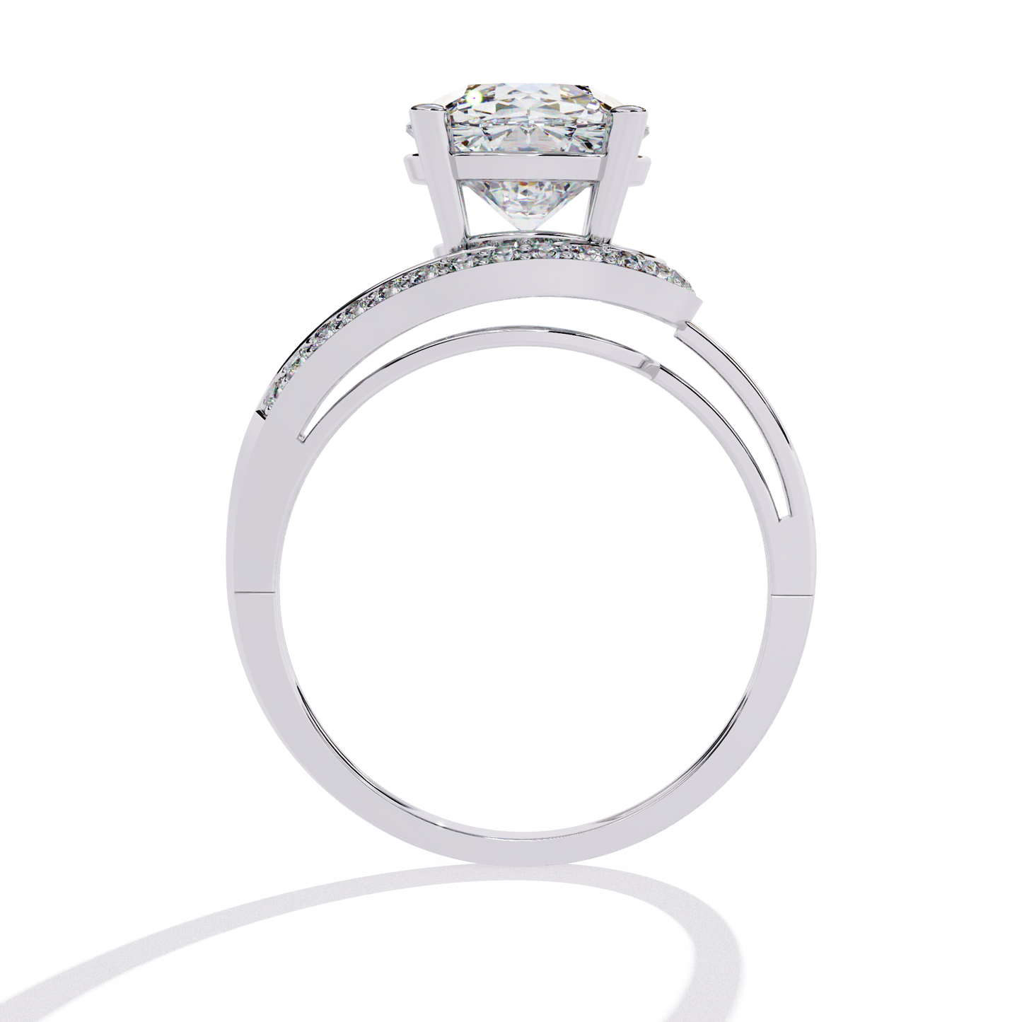 ROUND DIAMOND WHITE GOLD SOLITAIRE RING ##WHITE GOLD