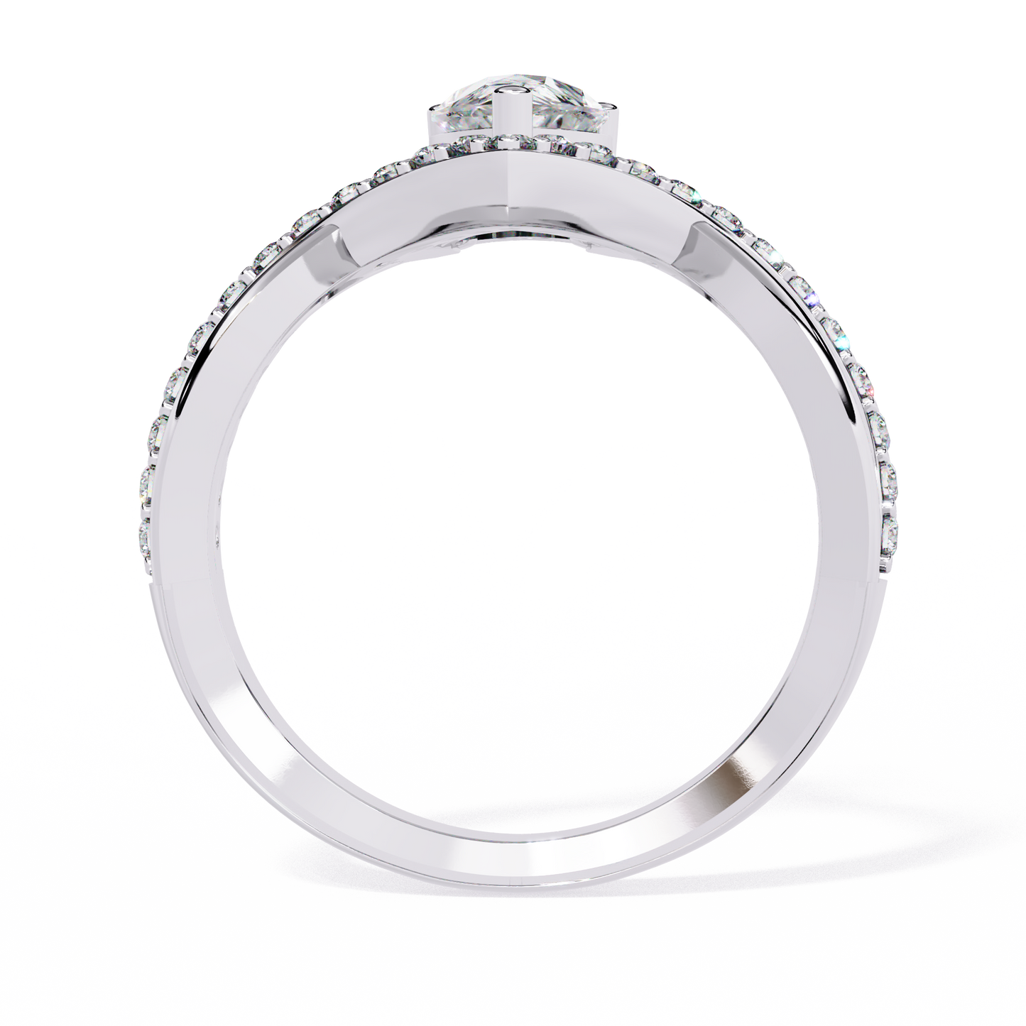 PEAR DIAMOND WHITE GOLD SOLITAIRE RING ##WHITE GOLD