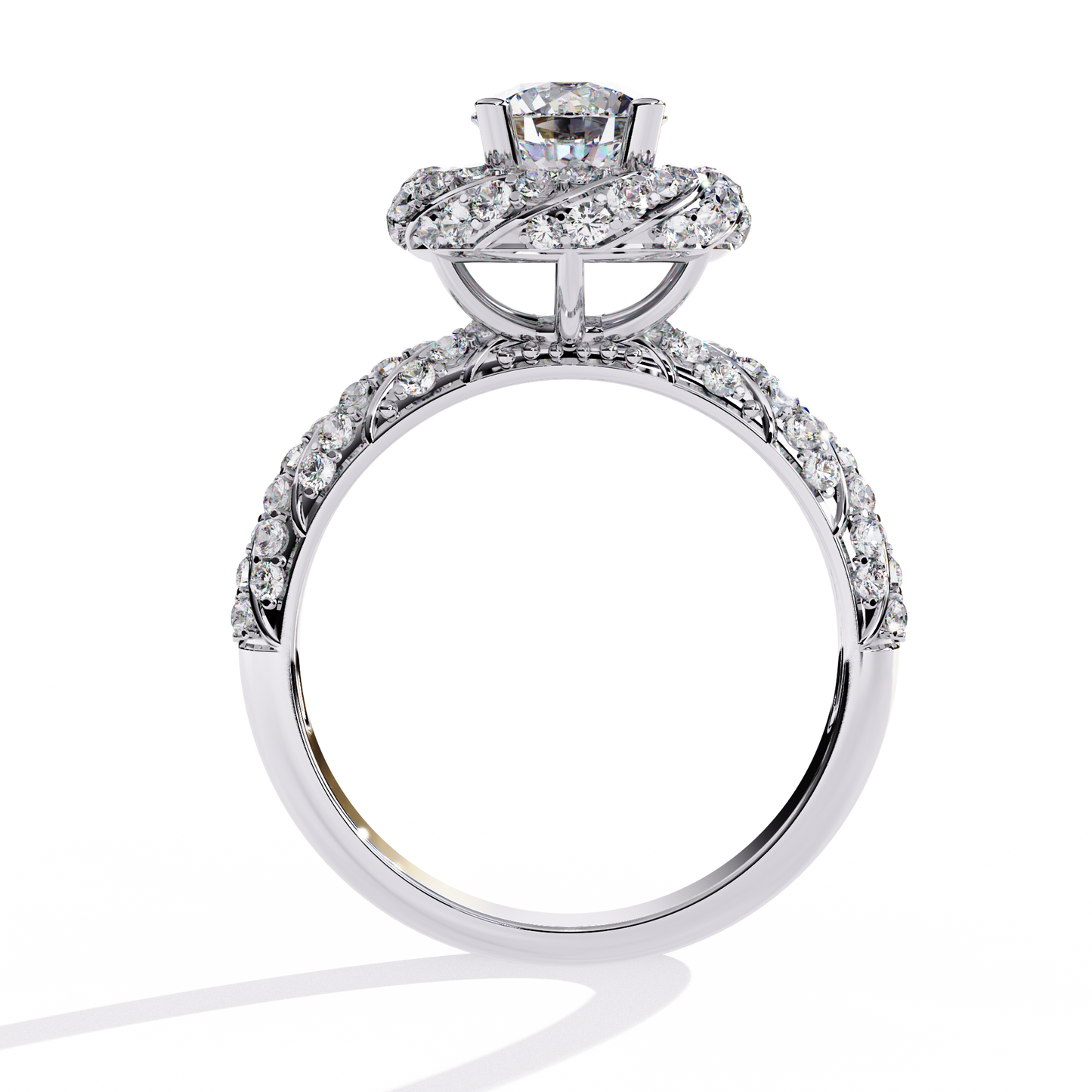 ROUND DIAMOND WHITE GOLD RING ##WHITE GOLD