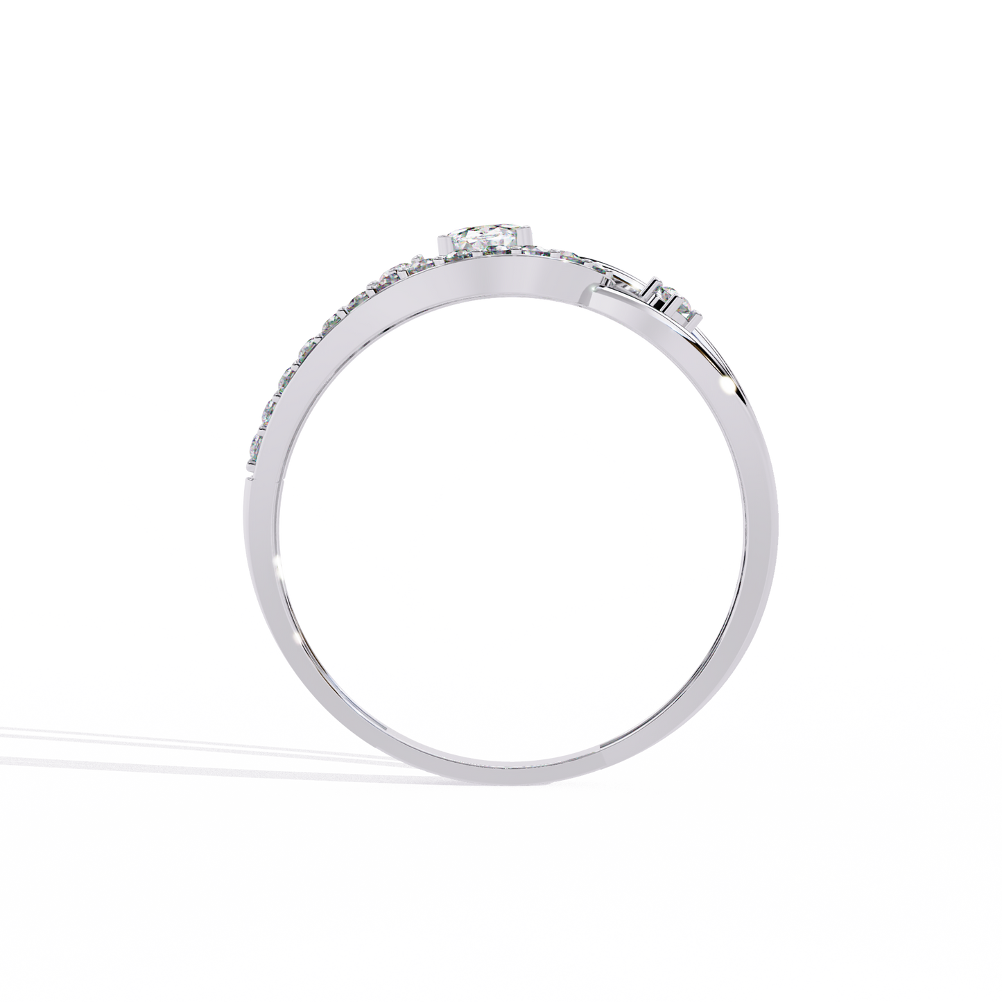 OVAL DIAMOND WHITE GOLD SOLITAIRE RING ##WHITE GOLD