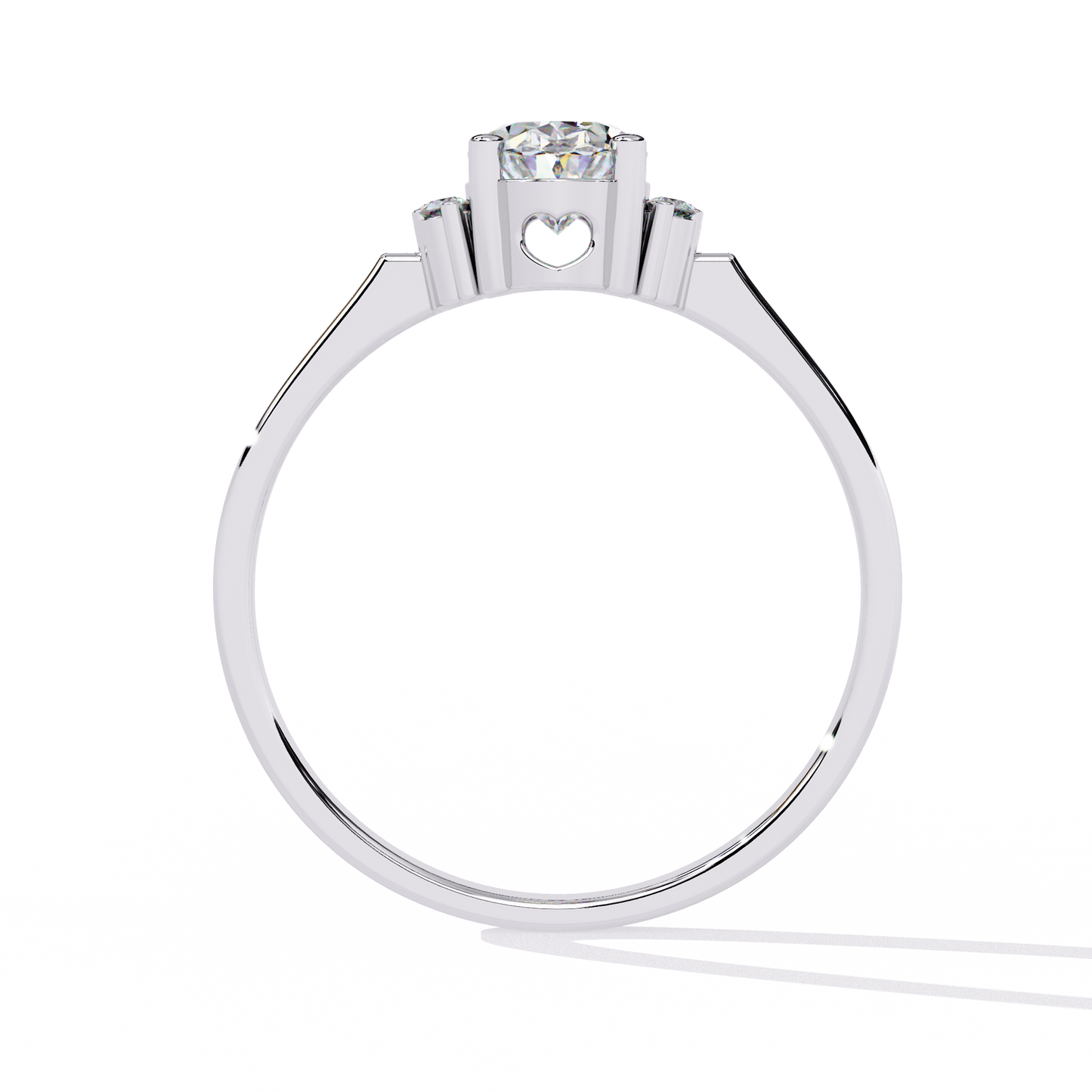 OVAL DIAMOND WHITE GOLD SOLITAIRE RING ##WHITE GOLD