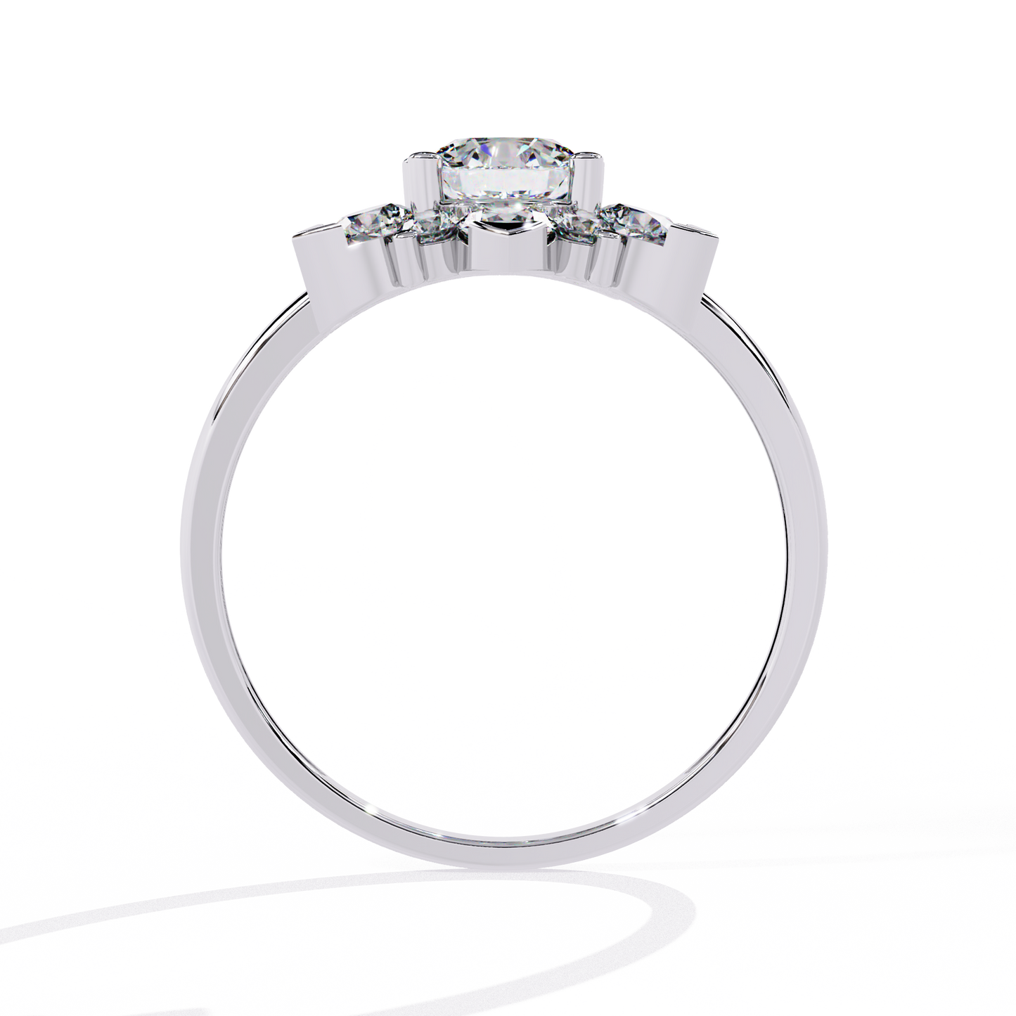 ROUND DIAMOND WHITE GOLD SOLITAIRE RING ##WHITE GOLD