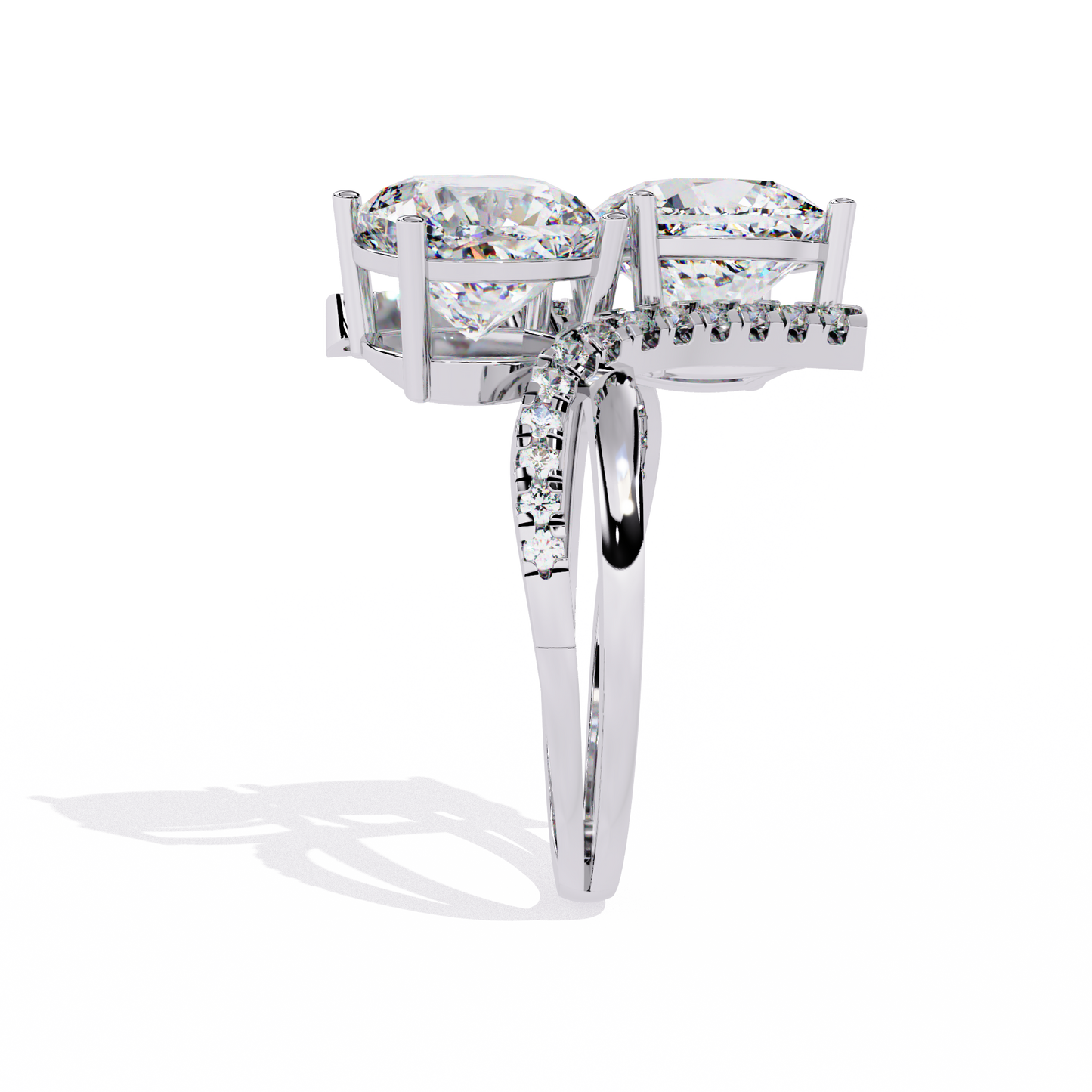 CUSHION SQUARE CUT DIAMOND WHITE GOLD RING ##WHITE GOLD