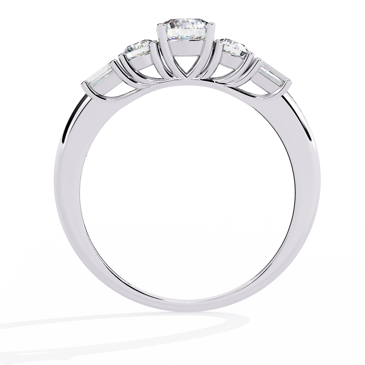 ROUND DIAMOND WHITE GOLD SOLITAIRE RING ##WHITE GOLD