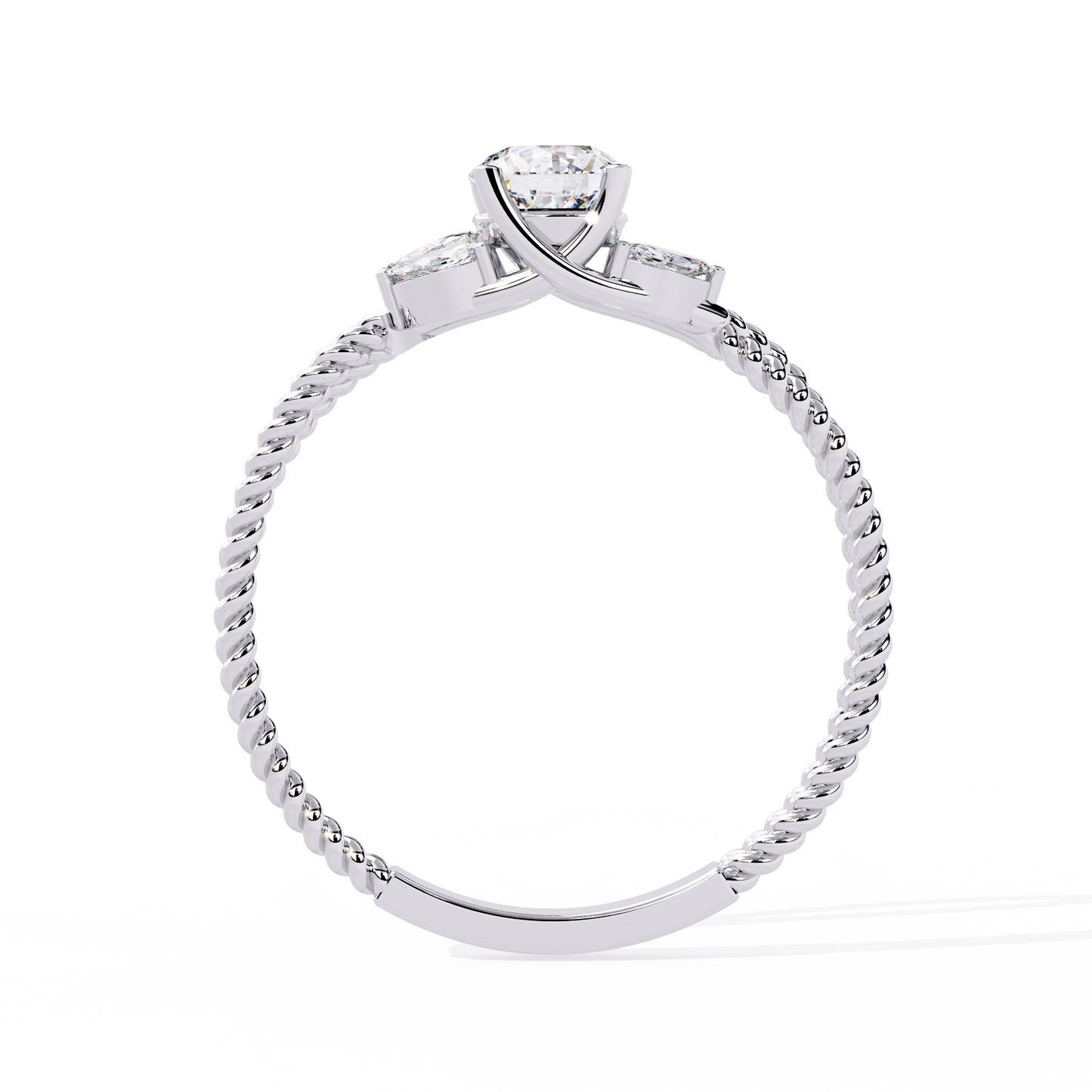 ROUND DIAMOND WHITE GOLD SOLITAIRE RING ##WHITE GOLD