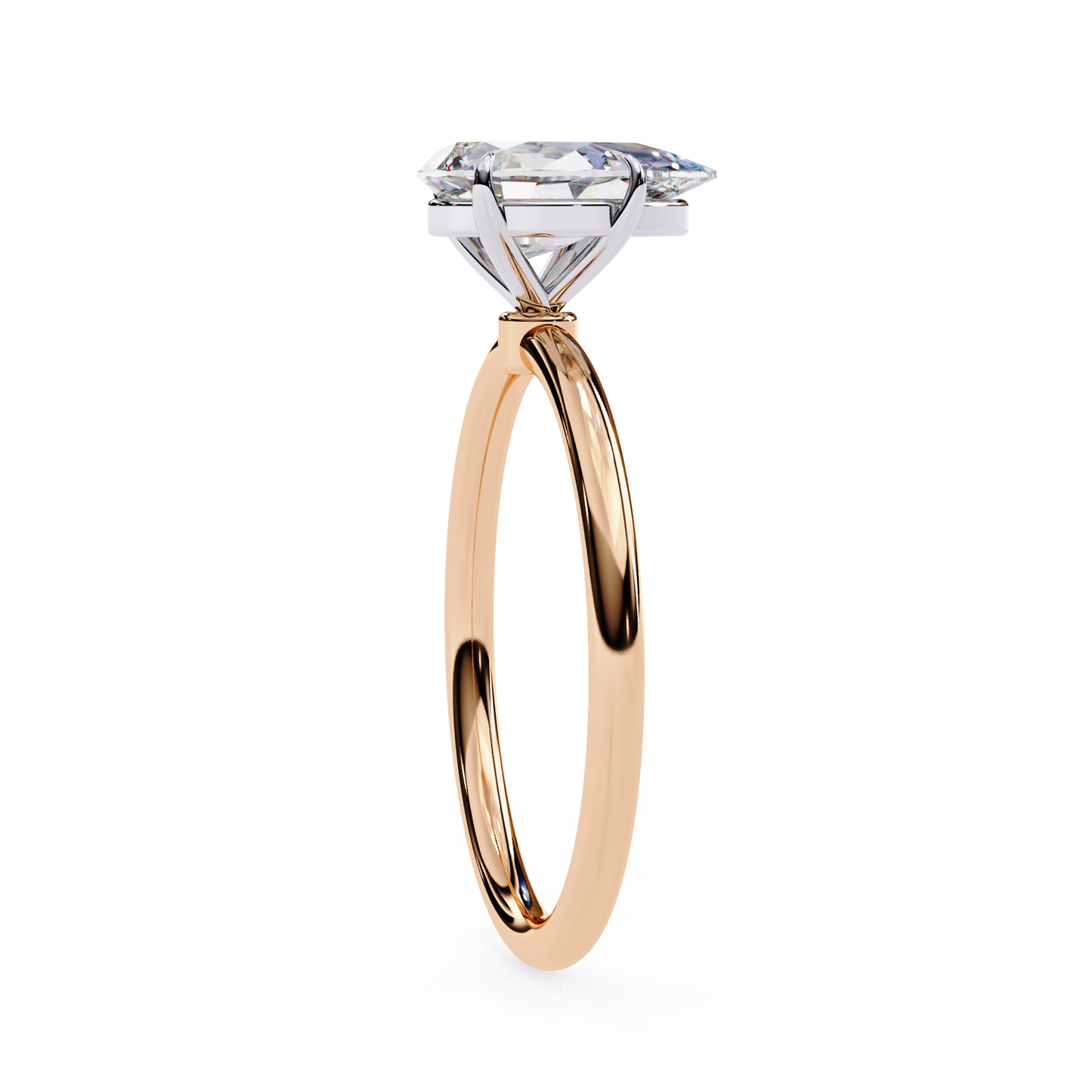 ROSE GOLD PEAR-CUT LAB DIAMOND ENGAGEMENT RING WITH ELEVATED FOUR-PRONG SETTING ##ROSE GOLD