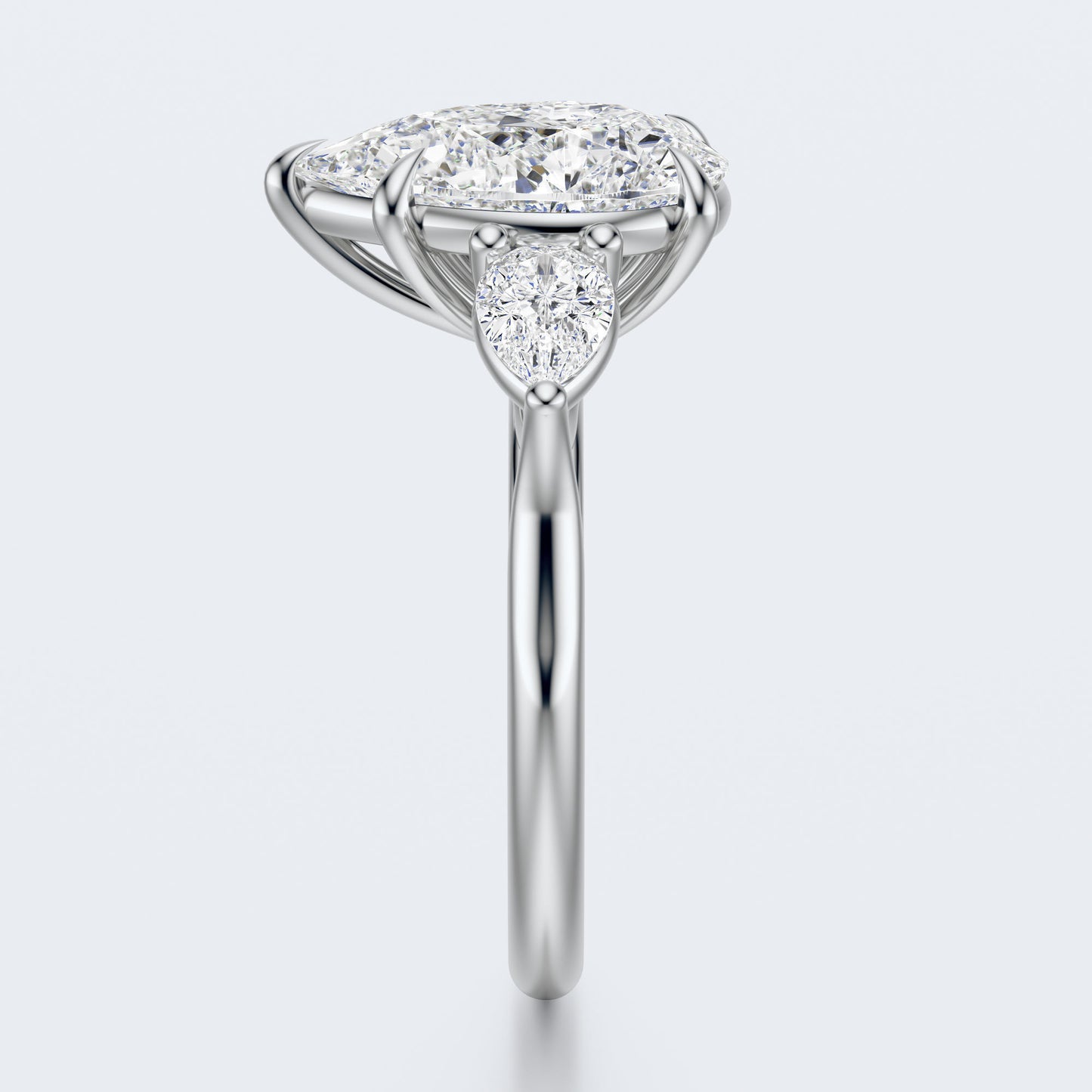 PEAR DIAMOND WHITE GOLD SOLITAIRE RING ##WHITE GOLD