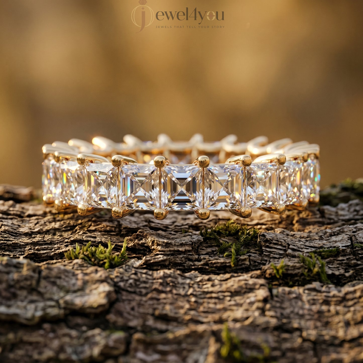PRINCESS DIAMOND YELLOW GOLD ETRNITY BAND ##YELLOW GOLD