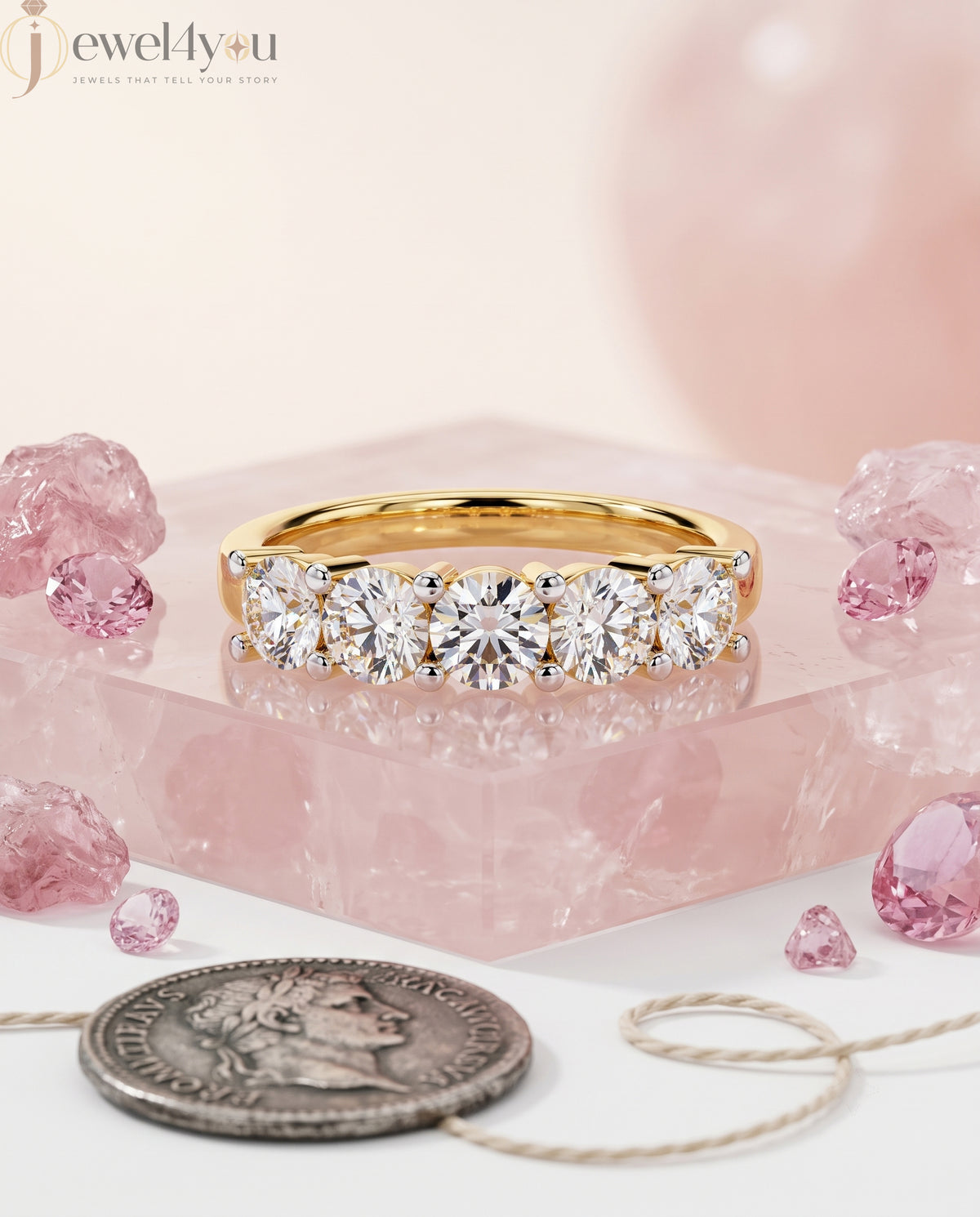 ROUND DIAMOND YELLOW GOLD BAND ##YELLOW GOLD