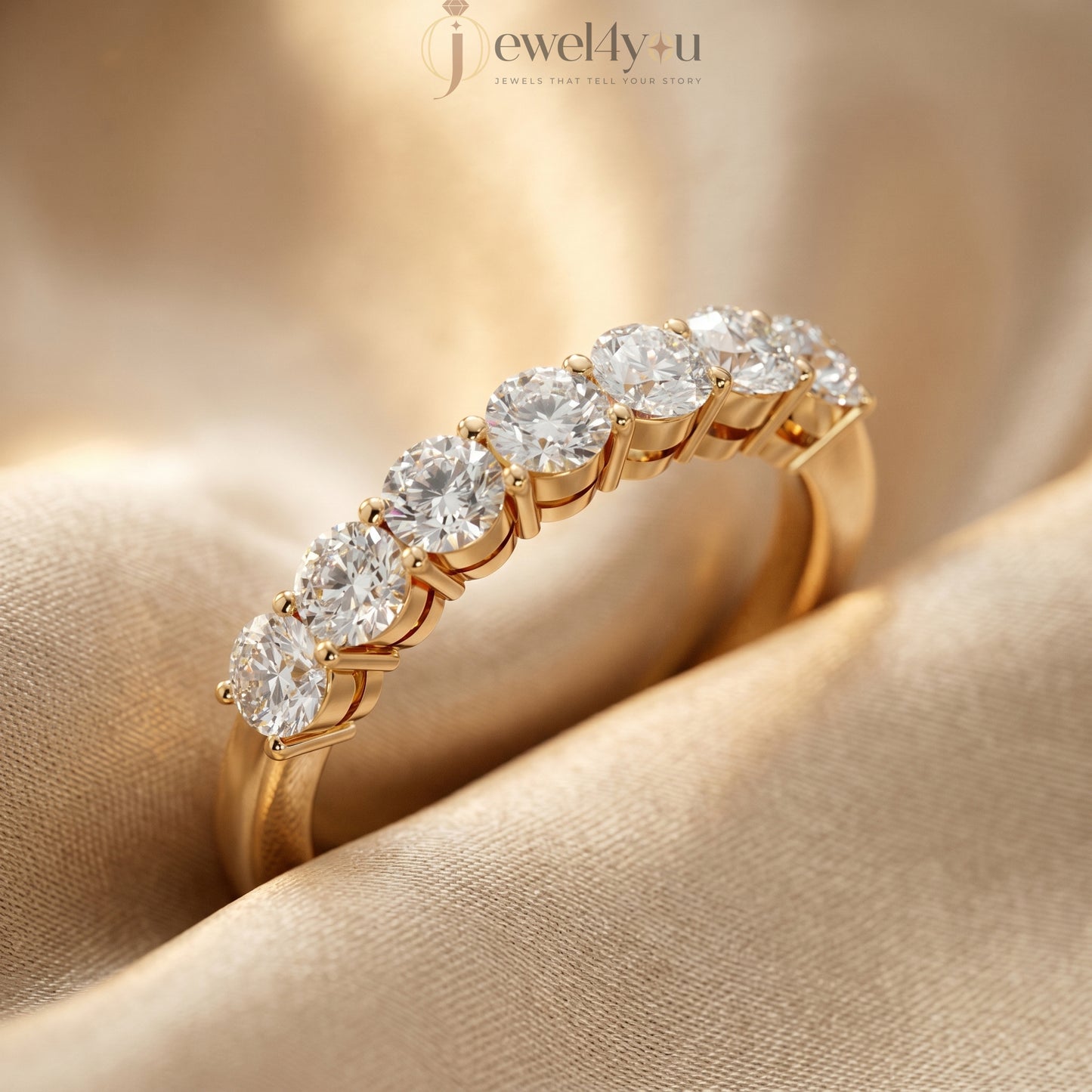 ROUND DIAMOND YELLOW GOLD ETRNITY BAND ##YELLOW GOLD
