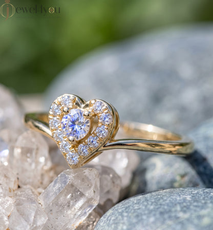 Heart halo design, VVS to VS+ clarity, D–F color, Yellow Gold finish #YELLOW GOLD