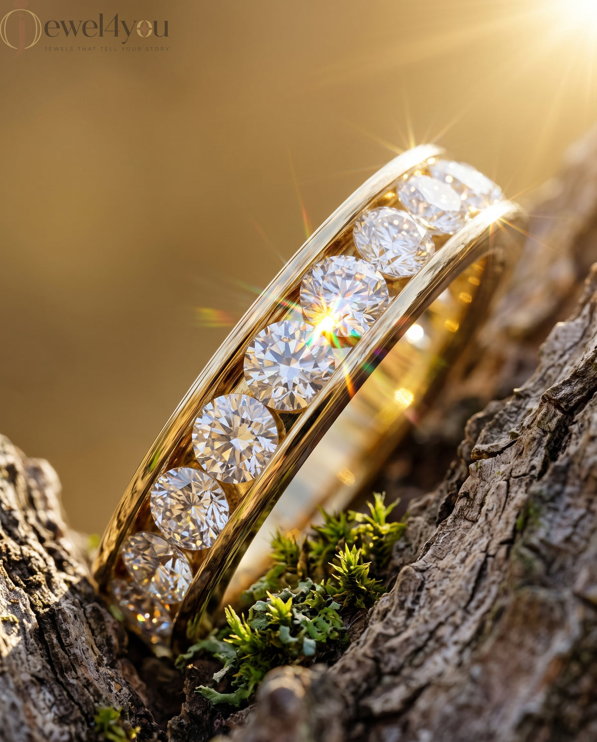 ROUND DIAMOND YELLOW GOLD BAND ##YELLOW GOLD