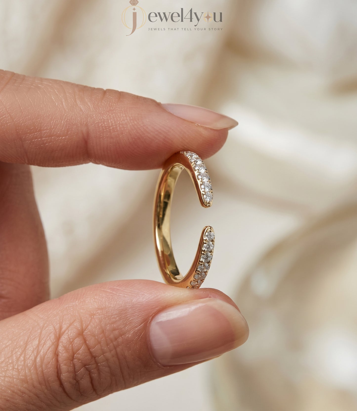 Lab-grown diamond ring in classic Yellow Gold with VVS to VS+ D–F diamonds, ideal for stacking with a diamond engagement ring. #YELLOW GOLD