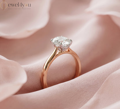 ROSE GOLD OVAL-CUT LAB-GROWN DIAMOND RING 