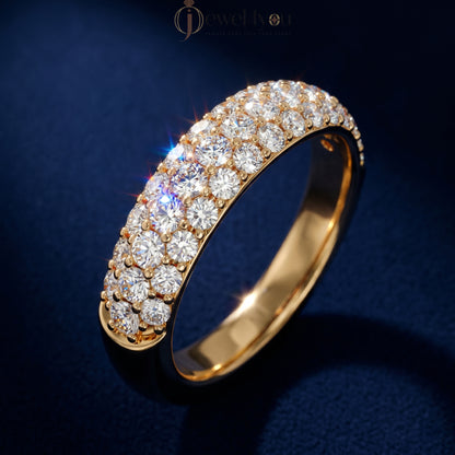 ROUND DIAMOND YELLOW GOLD BAND 