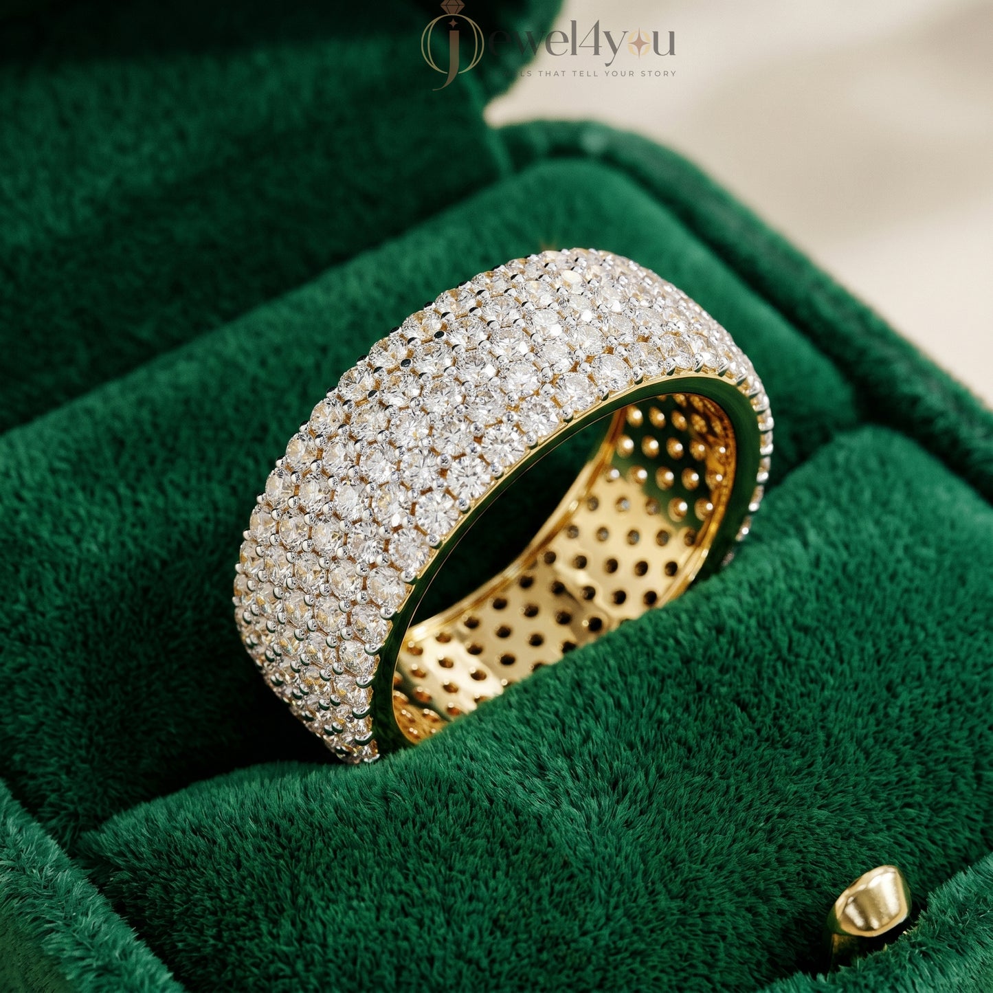 ROUND DIAMOND YELLOW GOLD ETRNITY BAND ##YELLOW GOLD
