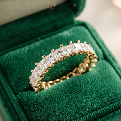 PRINCESS DIAMOND YELLOW GOLD ETRNITY BAND 