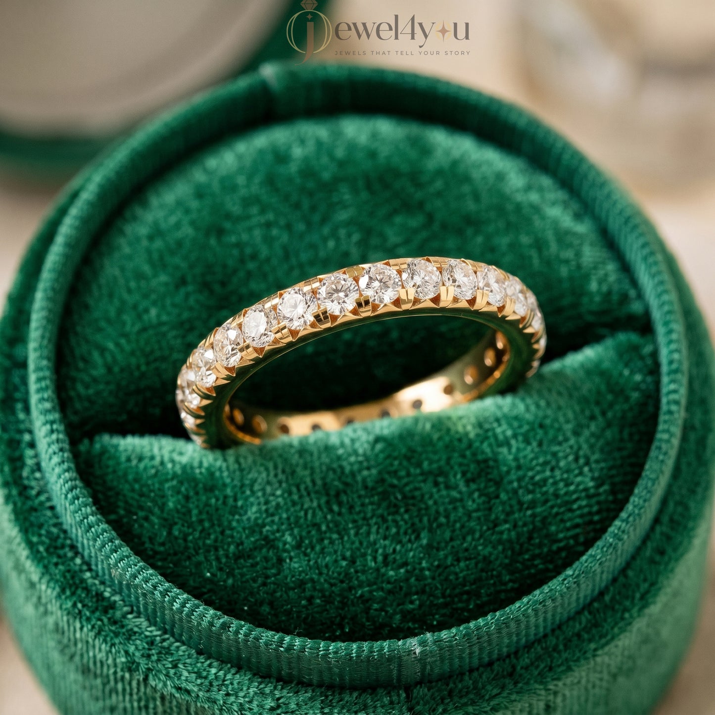 ROUND DIAMOND YELLOW GOLD ETRNITY BAND ##YELLOW GOLD