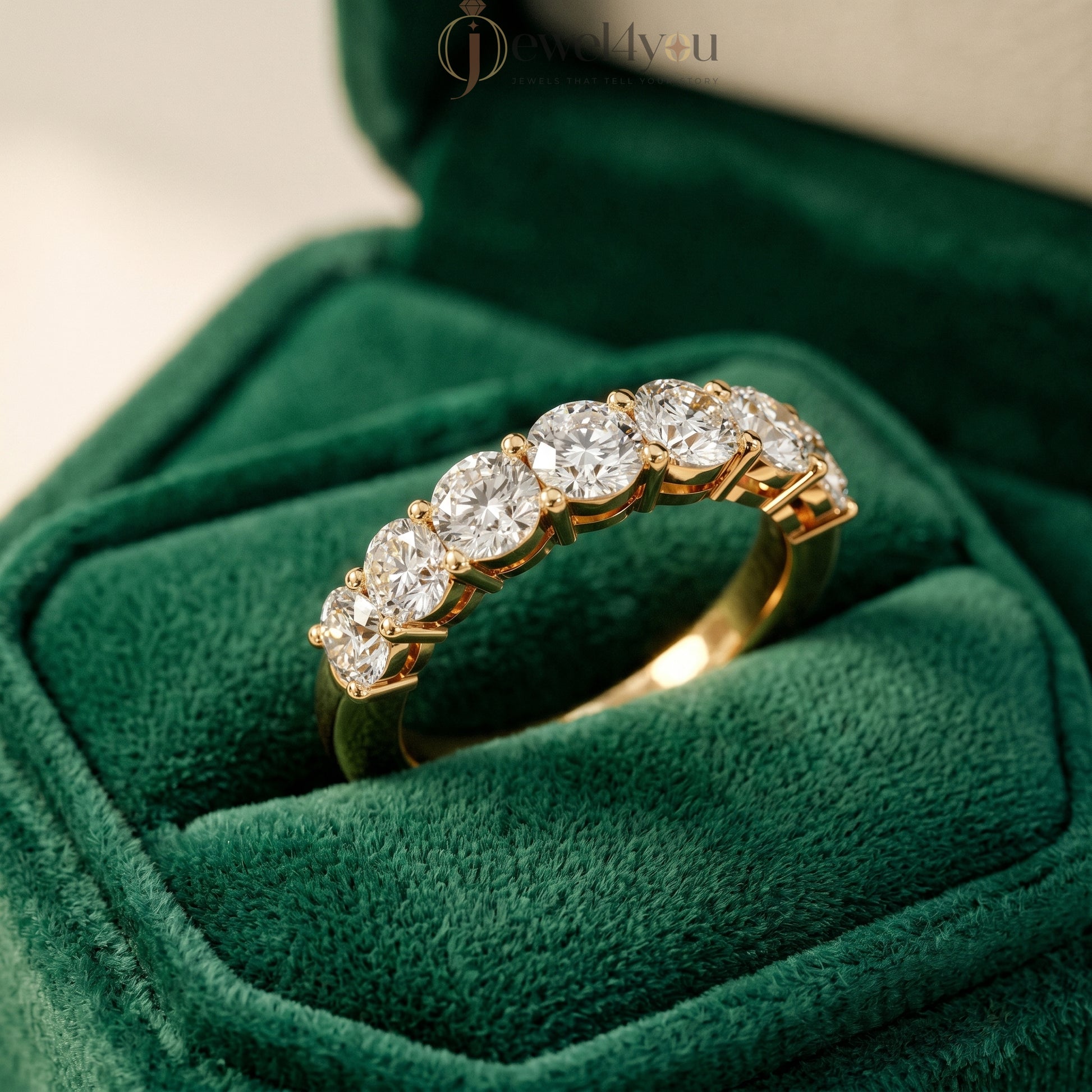 ROUND DIAMOND YELLOW GOLD ETRNITY BAND 