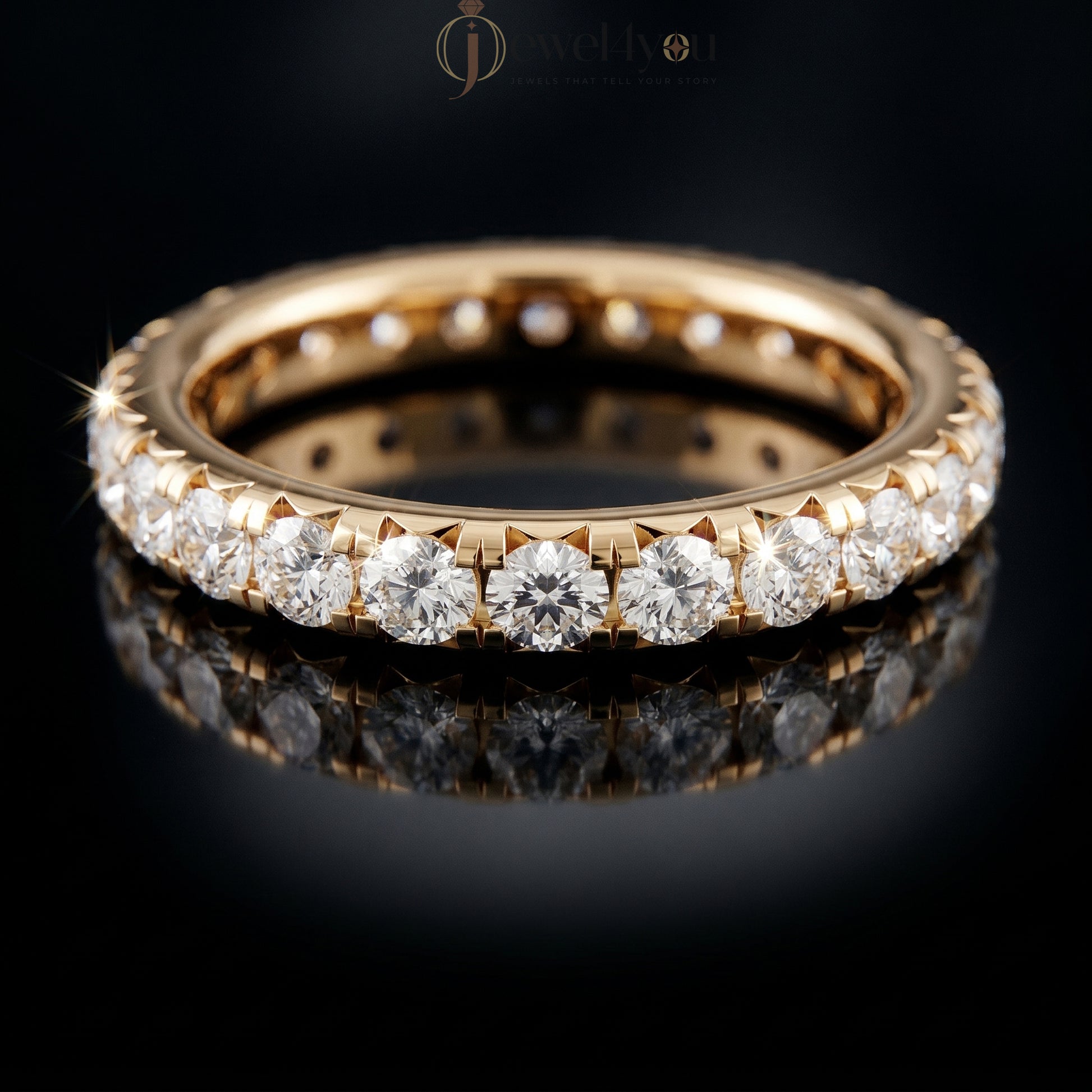 ROUND DIAMOND YELLOW GOLD ETRNITY BAND 