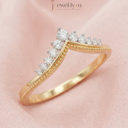 ROUND DIAMOND YELLOW GOLD RING 