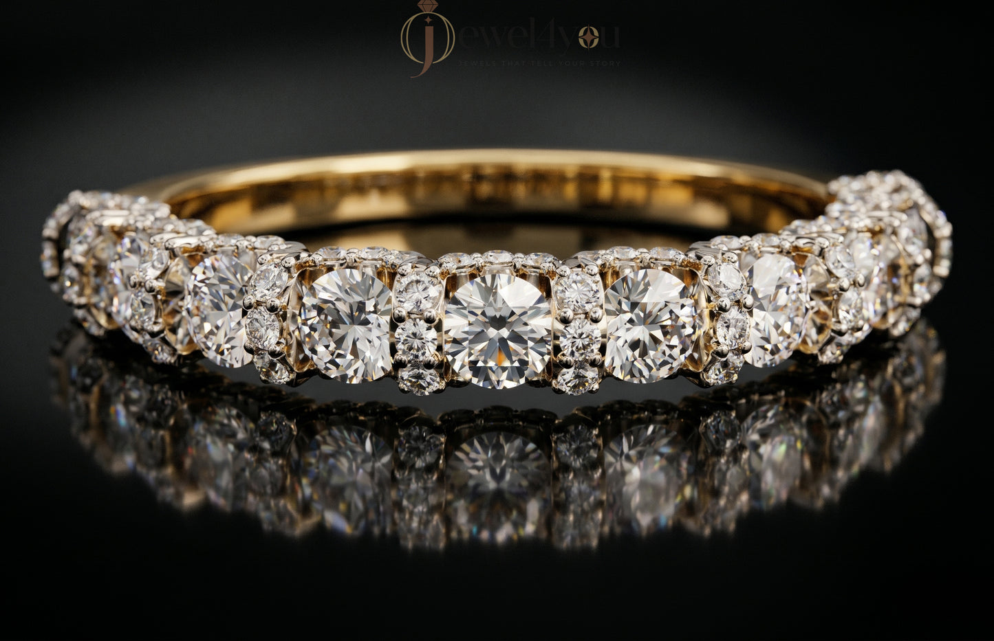 ROUND DIAMOND YELLOW GOLD BAND ##YELLOW GOLD