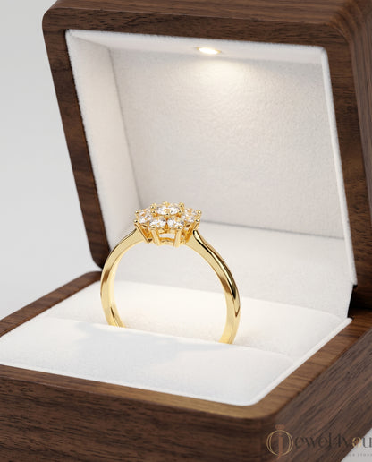 ROUND DIAMOND YELLOW GOLD SOLITAIRE RING 